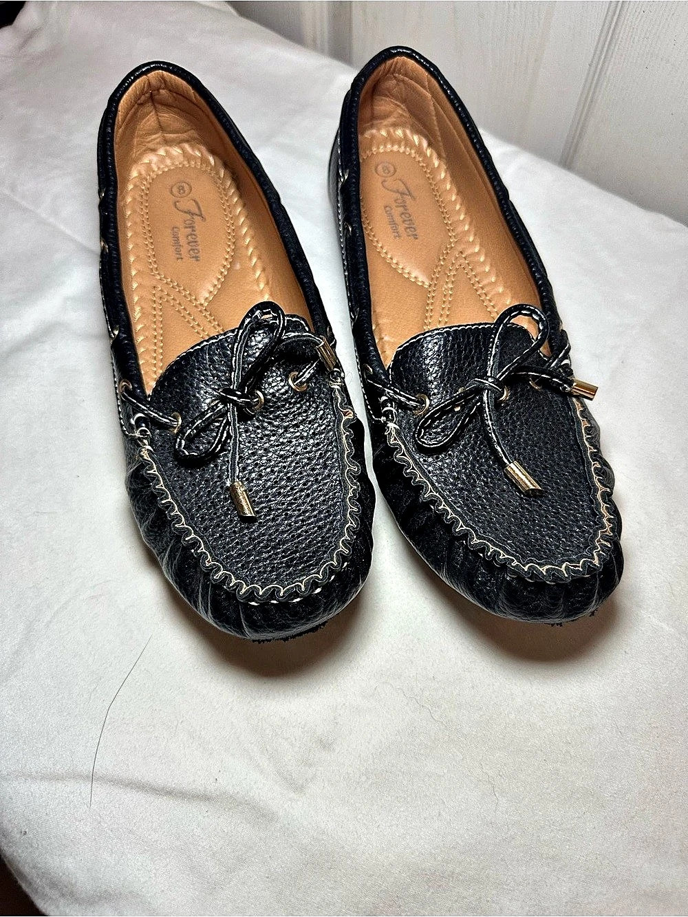 Forever Comfort Black Driving Moccasin US 8
